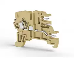 0.0.0.3.64050, Клеммник пружинный с 2-х ряд. разъёмом, на DIN-рейку, 2,5 мм.кв., (бежевый); PCY 2,5E