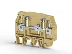 0.0.0.3.70502, Клеммник измерительный с 2-мя тест.разъемами, 6мм.кв., (бежевый);  WGO1