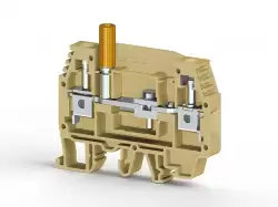 0.0.0.3.70503, Клеммник измерительный с 1-м тест. разъемом, 6мм кв., (бежевый);  WGO1