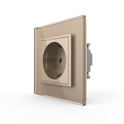 Розетка Livolo 1 модуль Золотая