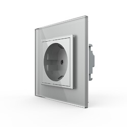 Розетка Livolo 1 модуль Серая