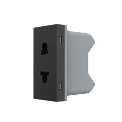 Розетка электрическая 1/2 10A Livolo, цвет черный (механизм)