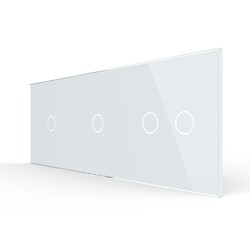 Панель для трех сенсорных выключателей Livolo, 4 клавиши (1+1+2), цвет белый, стекло