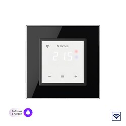 Wi-Fi Терморегулятор Terneo SX с рамкой LIVOLO с сенсорным управлением, внешний датчик температуры, черный