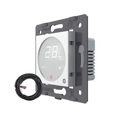 Терморегулятор пола Livolo 16А, сенсорное управление, датчик воздуха, датчик пола 5 м, Серый (механизм)