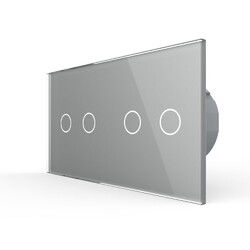 Сенсорный выключатель Livolo 4 клавиши (2-2), 2 поста Серый