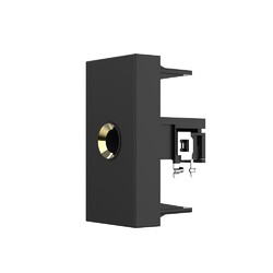 Розетка стерео аудио TRS JACK 6.3 мм Livolo, цвет черный (механизм)