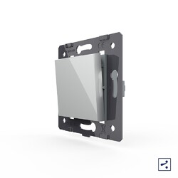 Одноклавишный проходной механический выключатель Livolo, цвет серый (механизм)