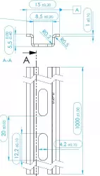 0.0.0.5.00611, Монтажная DIN-рейка MR 15x5,5 Din-рейка (1M.) с перфорацией.