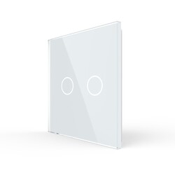 Панель для сенсорного выключателя Livolo, 2 клавиши, цвет белый, стекло