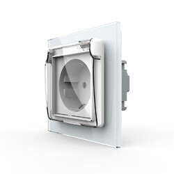 Розетка с крышкой Livolo 1 модуль Белая