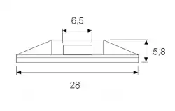 0.0.0.5.41280SE, Самокл. основание (28мм) для стяжек шир. до 5,5 мм, (черный); YK2 , KLEMSAN
