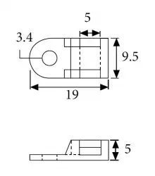 0.0.0.5.42110BE, Основание для стяжек шир. до 5 мм, под винт, (белый); VK1, KLEMSAN
