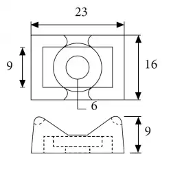 0.0.0.5.42120BE, Основание для стяжек шир. до 9 мм, под винт, (белый); VK2, KLEMSAN