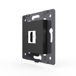 Розетка 1 пост HDMI 2.0 Livolo, цвет черный (механизм)