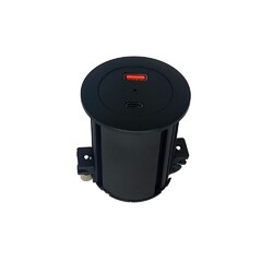 Розетка встраиваемая 2 USB Type A+C 45W стандарта QC3.0 + PD3.0, кабель 1.5м, RocketSocket, посадочный ? 54мм