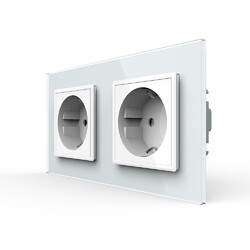 Розетка Livolo 2 модуля Белая