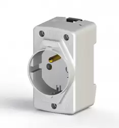 0.0.0.6.70500, Розетка на DIN-рейку, с заземлением, с защитными шторками, 16А, 250В; PAP KK