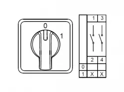 0.0.0.8.00013, CS025091S; Двухпозиционные Переключатели Вкл-Выкл (0-1); 2 FAZ 25 A 60°