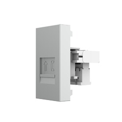 Розетка телефонная RJ-11 кат. 3 Livolo, цвет серый (механизм)