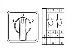 0.0.0.8.00129, CS120052L; Трехпозиционные Переключатели  (1-0-2) ; 2 FAZ 120 A 60° (MOQ 1000)