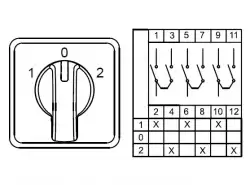 0.0.0.8.00136, CS050053M; Трехпозиционные Переключатели  (1-0-2) ; 3 FAZ 50 A 60°