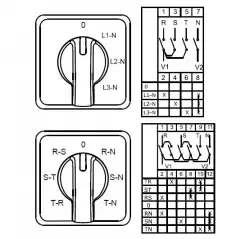 0.0.0.8.00181, CS016067S; Переключатели предела для волтметра; 4 POSITION
