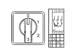 0.0.0.8.00259, CS120108L; Многоступенчатые переключатели - 1 полюс; 0-3 120 A 60° (MOQ 1000)