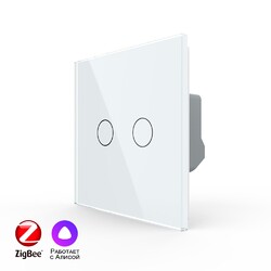 Двухклавишный умный сенсорный выключатель Livolo ZigBee, 1 пост, Белый