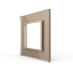 Рамка для розетки Livolo 1 пост, цвет золотой, стекло