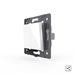 Двухклавишный проходной механический выключатель Livolo, цвет белый (механизм)