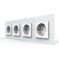 Розетка Livolo 4 модуля Белая