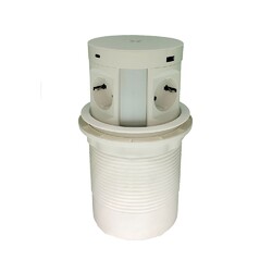 Розетка вертикальная выдвижная с пневмоприводом 4EU + 2 USB (A) + 2 USB (C) + беспроводная зарядка, кабель 2м, RocketSocket, посадочный ? 120мм