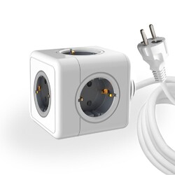 Удлинитель Cube Extended 5 Euro 16A, кабель 1,5м RocketSocket, цвет белый-серый Удлинитель Cube Extended 5 Euro 16A, кабель 1,5м RocketSocket, цвет белый-серый