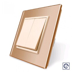 Двухклавишная механическая кнопка Livolo, 1 пост, Золотой