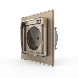 Розетка с крышкой Livolo 1 модуль Золотая