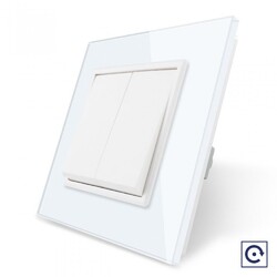 Двухклавишная механическая кнопка Livolo, 1 пост, Белый