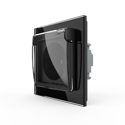 Розетка с крышкой Livolo 1 модуль Черная