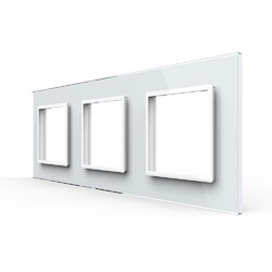 Рамка для розетки Livolo 3 поста, цвет белый, стекло