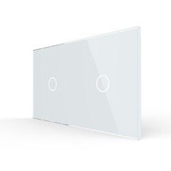 Панель для двух сенсорных выключателей Livolo, 2 клавиши (1+1), цвет белый, стекло