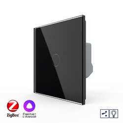 Одноклавишный проходной умный сенсорный Адаптивный диммер Livolo ZigBee, 1 пост, Черный