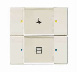 ABB 6126/01-896-500 Сенсор 2-клавишный в комплекте с коплером, chaley-white арт. 6116-0-0224