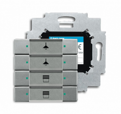 ABB 6127/01-83-500 Сенсор 4-клавишный с коплером в комплекте, серебристый алюминий арт. 6117-0-0223