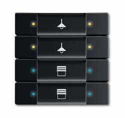 ABB 6127/02-885-500 Сенсор 4/8-клавишный, чёрный бархат арт. 6117-0-0243