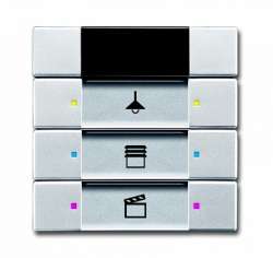 ABB 6129/01-83-500 Сенсор 3/6-клавишный, ИК-приёмник, серебристый алюминий арт. 6135-0-0158