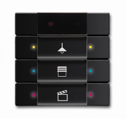 ABB 6129/01-885-500 Сенсор 3/6-клавишный, ИК-приёмник, черный бархат арт. 6135-0-0166