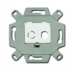 ABB Адаптор/суппорт для ТВ-разъёмов тип F, BNC-F, альпийский белый арт. 0230-0-0437