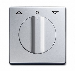 ABB Allwetter 44 Плата центральная с поворотной ручкой, с маркировкой для жалюзи 2712/2713 U и 2722/2723 U, IP44, серебристый алюминий арт. 1710-0-3802