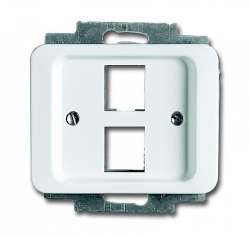 ABB Alpha nea Плата центральная для 2-х разъёмов Modular Jack (артикулы 0210, 0211 и 0219), белый матовый арт. 1753-0-4062