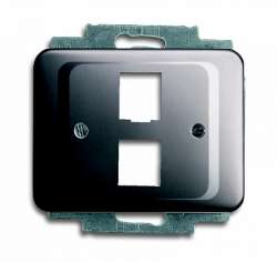 ABB Alpha nea Плата центральная для 2-х разъёмов Modular Jack (артикулы 0210, 0211 и 0219), платина арт. 1753-0-4047